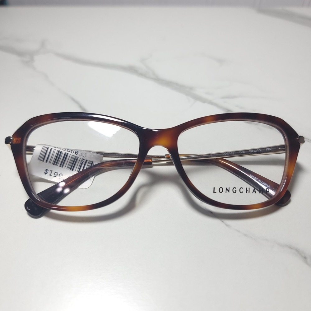 Longchamp LO2617 Havana Tortoise Square Eyeglass Frames 725 53-15-135 New